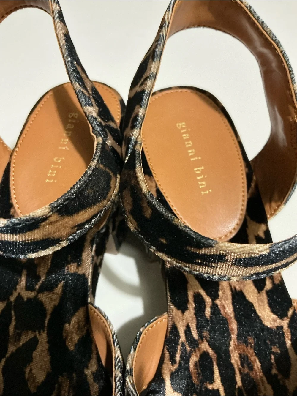 Gianni Bini Joize Velvet Leopard Print Platform Sandals